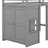 Jasibe Wood Twin Size Loft Bed with Built-in Storage Wardrobe and 2 Windows-1873168347