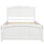 Lit plateforme en bois blanc avec tête de lit, pied de lit et lattes de bois - structure de lit en bois robuste-448289478