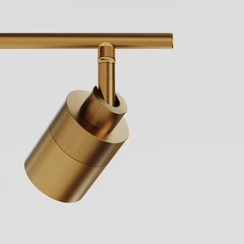 Shura 4-Light Integrated LED Track Light w/ Rotatable Heads, 3 ft. Track Lighting Kit, 3000k, 2240 Lumen, Antique Brass