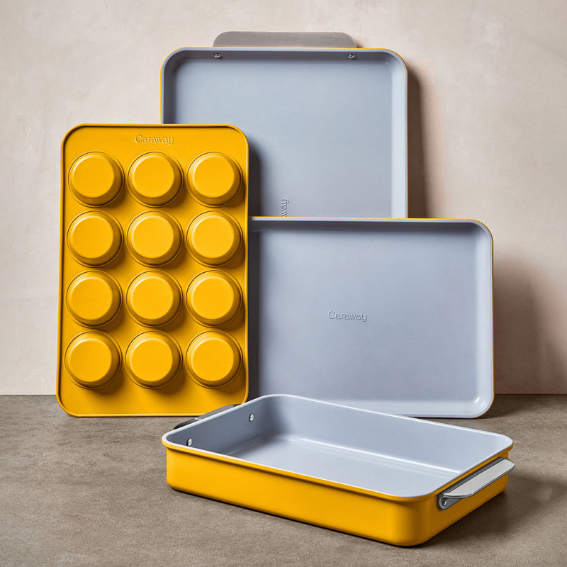 Caraway Non-Toxic Nonstick Ceramic Half Bakeware Set, Marigold