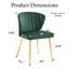 Chaise moderne en velours capitonné à dossier courbé avec pieds en métal-1058660649