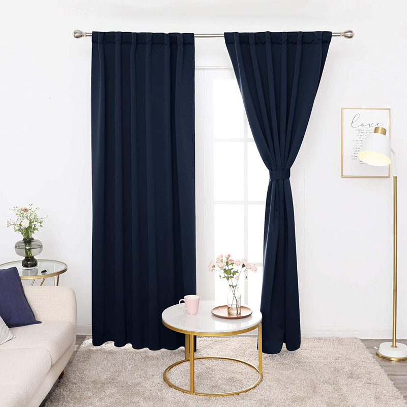 Darlington Room Darkening Curtain Pair, Black, 52" W x 45" L