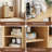 Rattan Buffet Cabinet With Adjustable Shelf, Sideboard With Drawers For Living Room, Kitchen, Entryway-1176319527