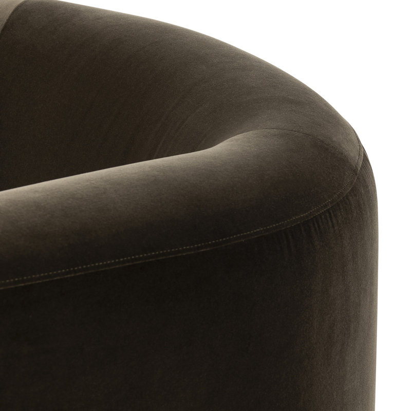 Hartley Tufted Barrel Chair, Surrey Olive Velvet
