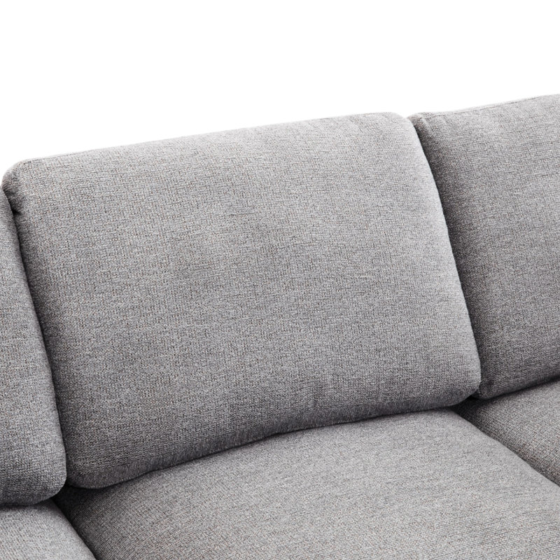 Lit gris 86,6 po à conception modulaire, abris mobiles et housse amovible pour un nettoyage facile en forme de L, système de sommier à deux contreplaqués gris