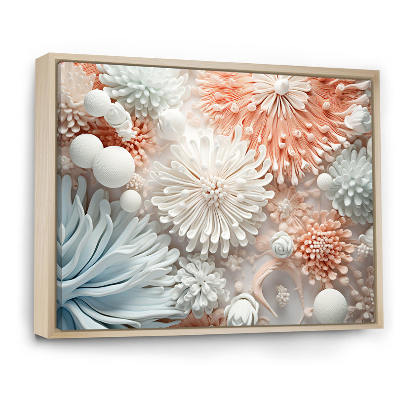 «Colorful Coral Reef Heaven IV», art mural grand corail sous l'eau, H 16 po x l 32 po x P 1 po, Cadre naturel flottant