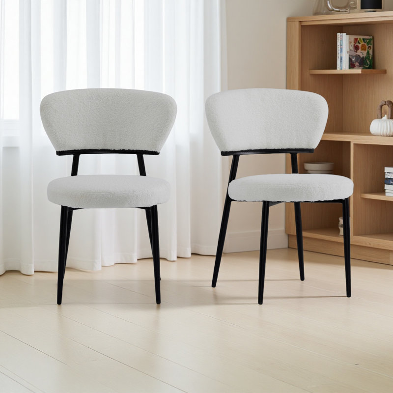 Ensemble de 2 chaises de salle à manger rembourrées, Blanc