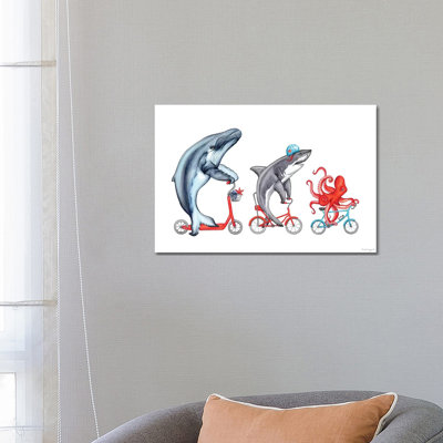 Sea Animals Trio by Amélie Legault - Wrapped Canvas Gallery-Wrapped Canvas Giclée