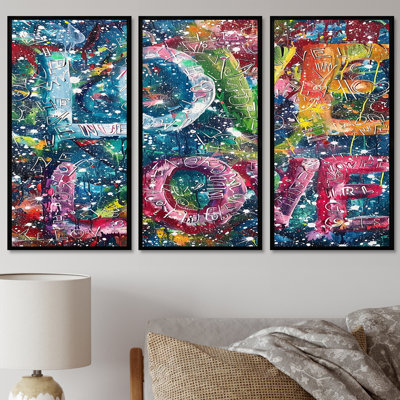 «Love Love Love», ensemble d'art mural citations de mode