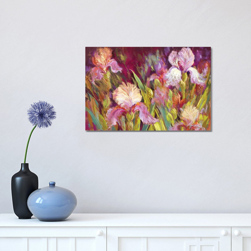 Irises All Day 1 Piece Wrapped Canvas Painting, 30.48 cm H x 45.72 cm W