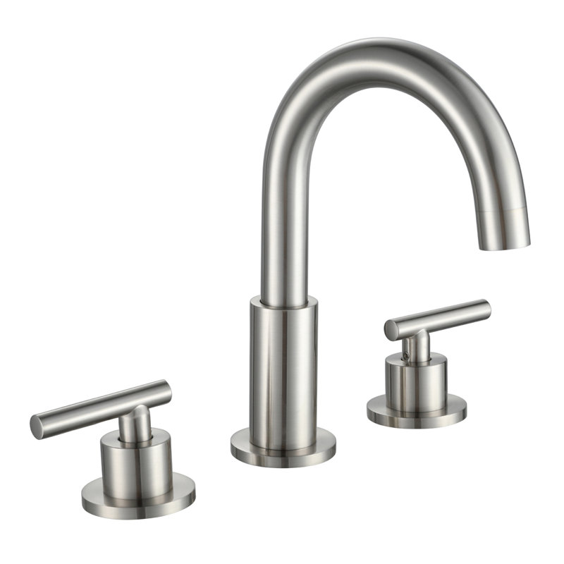 Robinet de salle de bain à large entraxe, Nickel brossé, 1.8