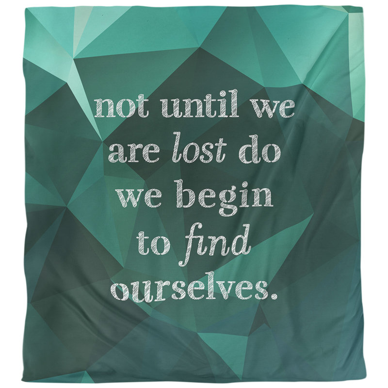 Housse de couette simple Find Yourself Quote, Housse de couette pour très grand lit, Émeraude
