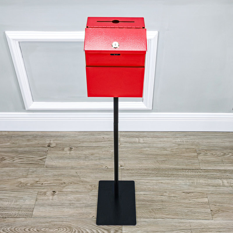 Boîte de donation en métal, Rouge
