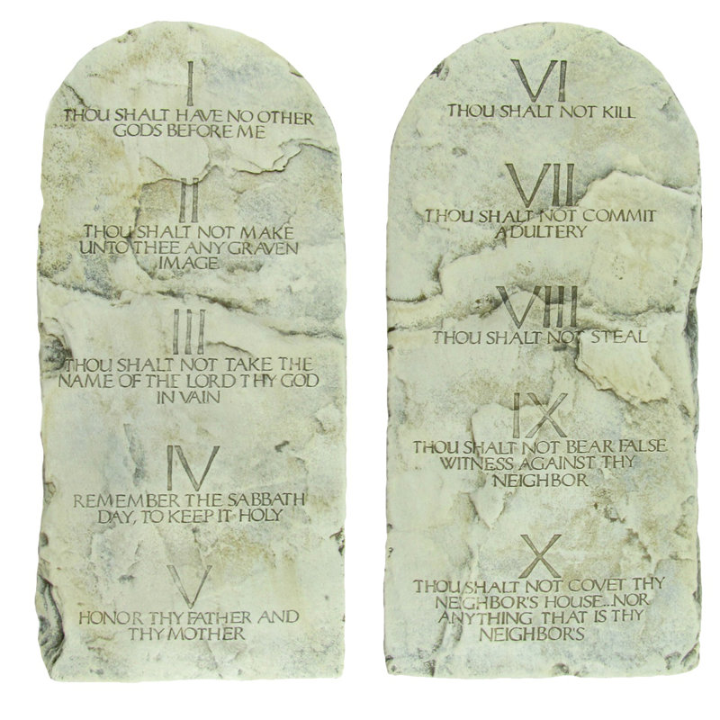 Ensemble de tablettes murales en porcelaine moulée the ten commandements
