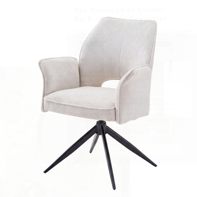 Ensemble de 2 chaises de salle à manger rotatives modernes, dossier confortable et rembourrage doux pour la cuisine, le salon et le bureau personnel