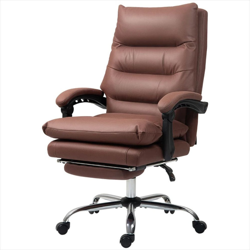 Chaise de bureau rembourrée en microfibre avec chaleur lombaire à massage, siège réglable en hauteur 21,75 - 24,75, inclinaison 135 ° avec repose-pieds