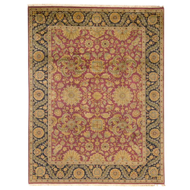 High-Quality Hand-Knotted Red And Black Area Rug