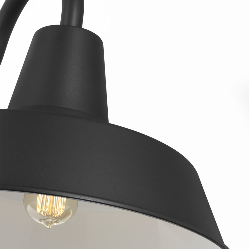 1 - Light Armed Sconce, 15" H x 16" W x 24" D, Textured Black, No