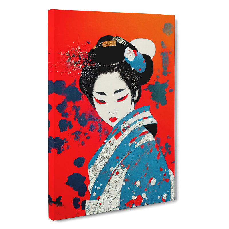 Splashed Geisha No.4 - Wrapped Canvas, 76cm H x 50cm W x 3cm D