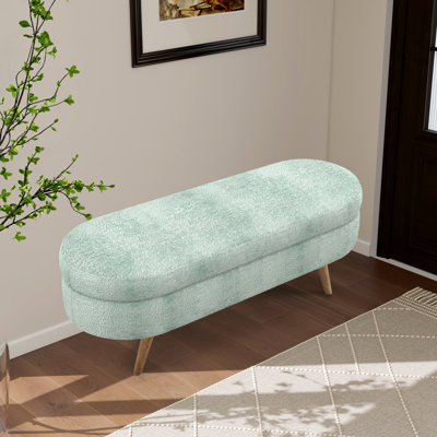 43.48" W Upholstered Flip Top Storage Bench With Solid Wood Legs