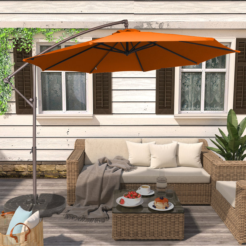 Parasol en porte-à-faux 10 pi Anasa, Orange