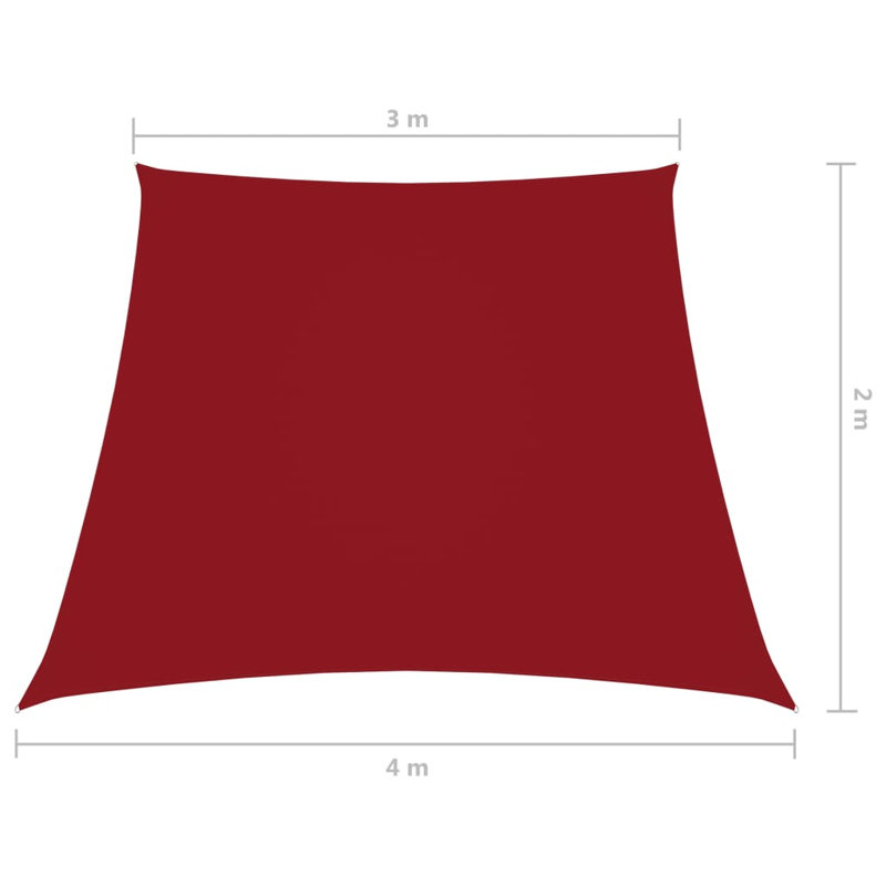 Yonkers 4m x 2m Trapezium Shade Sail, Red