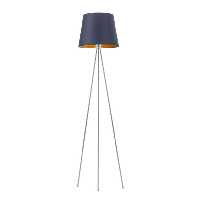 Gregg 153cm Tripod Floor Lamp, Dark Grey, Chrome