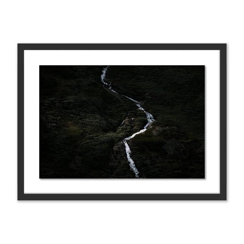 Winding Print by Michael Schauer, 18" H x 24" W x 1.5" D, Black
