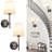 Set Of 2 Rustic Bath Sconce Wall Light With Linen Beige Fabric Lampshade, Modern Wall Sconces For Toilet, Hallway, Staircase