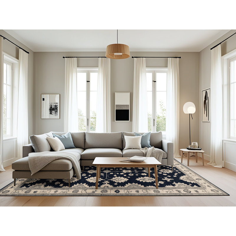 Tapis gris lavable à la machine, Rectangle 8 pi x 12 pi