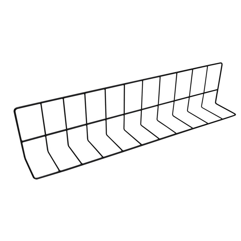 Steel Kitchenware Divider, Black, 6" H x 26" W x 4" D