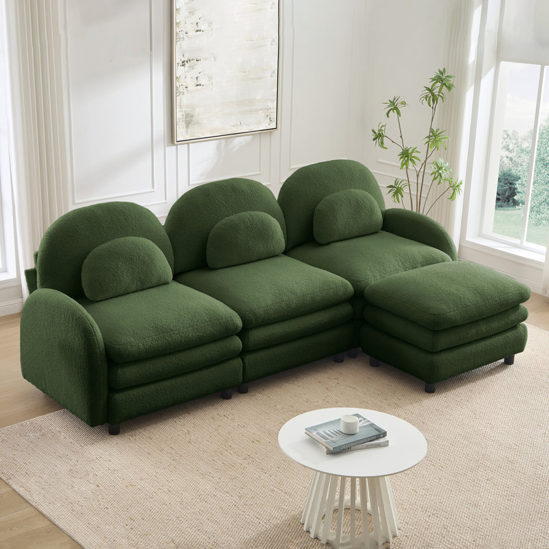 Canapé 3 places Teddy, H 35,4 po x l 98,2 po x P 33,8 po, Green