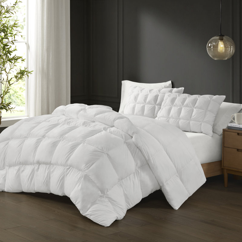Édredon en duvet synthétique Prampton, Très grand lit, Blanc