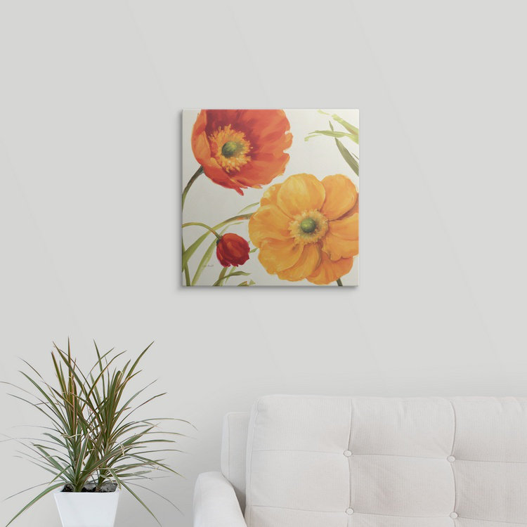 «Poppies Melody II» par Lisa Audit, reproduction d'art, H 35 po x l 35 po x P 1,5 po, Toile