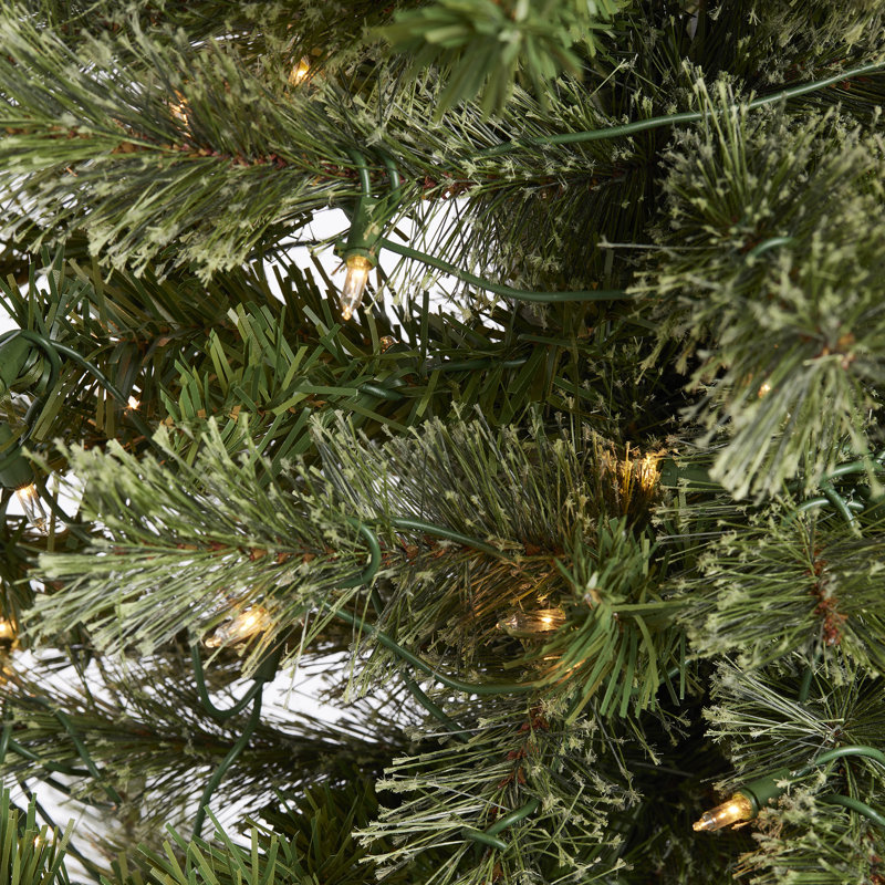 Home Heritage 9 Foot Pre-Lit Artificial Stanley Pencil Christmas Tree With Stand, 5', Multi