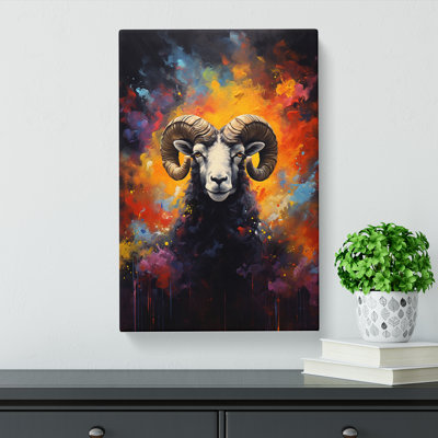 Ram Sheep Informel - Wrapped Canvas