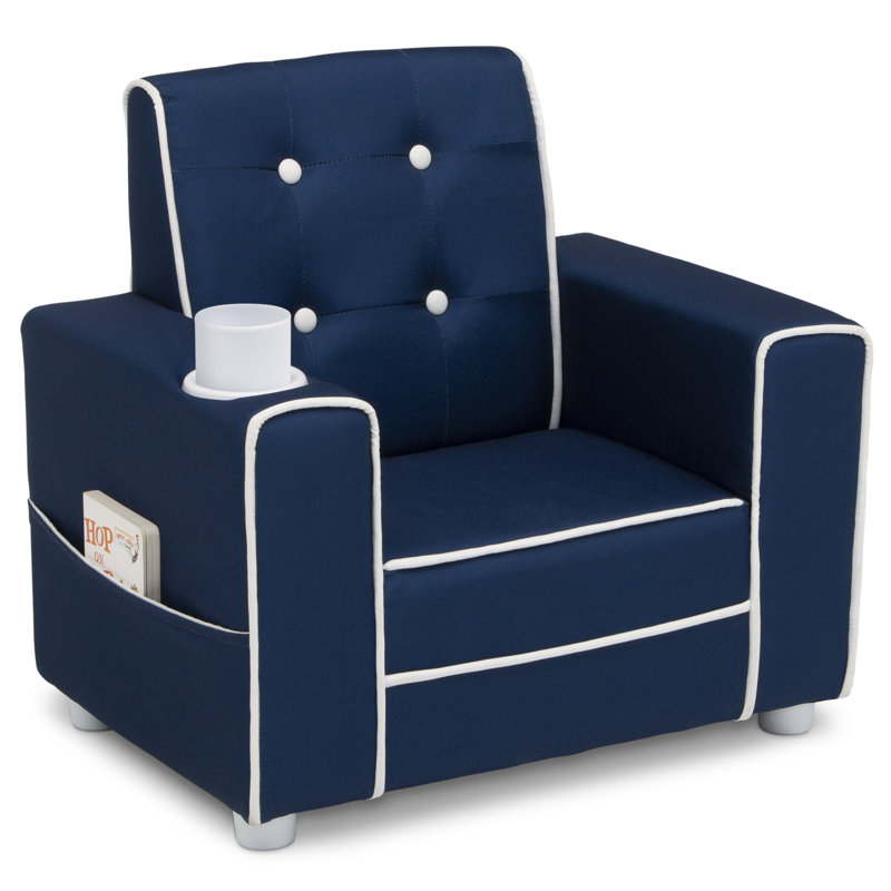 Chaise rembourrée avec porte-gobelet Delta Children Chelsea, bleu marine, Marine