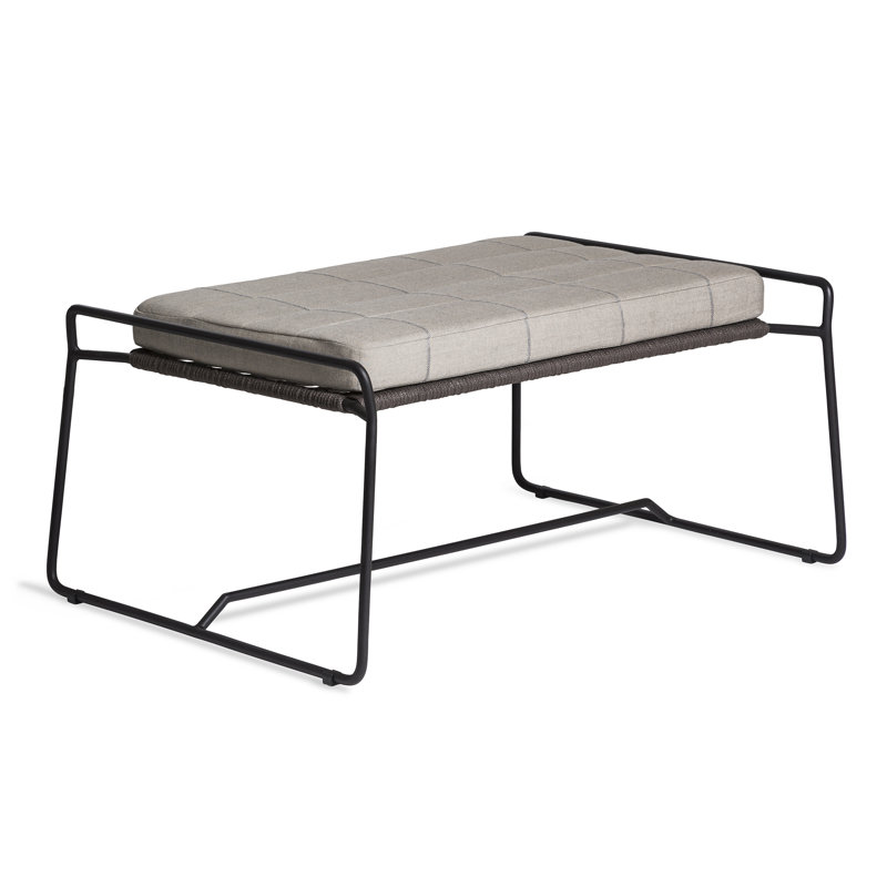 Sandur Outdoor Ottoman, Canvas Natural Sunbrella Canvas, Anthracite Rope/Anthracite Frame