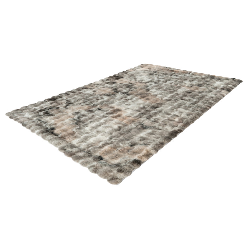 Camouflage Abstract Hand Tufted Area Rug, Rectangular 120 x 170cm, Grey/Brown/Blue