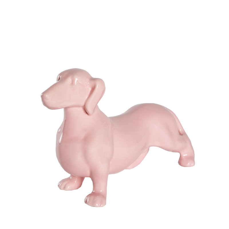 Figurine Rideau, Rose brillant, H 6,61 po x l 10,82 po x P 3,62 po, Teckel