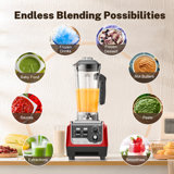 Teendow 1800w Pro Fruit Blender For Kitchen, 70 Oz Large Capacity, Countertop Blender For Smoothies, Ice Crushing & Frozen Drinks, Red