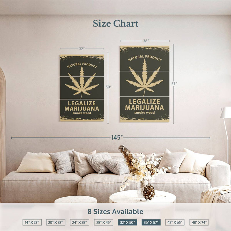 Campagne Senne Marijuana, H 50 po x l 32 po