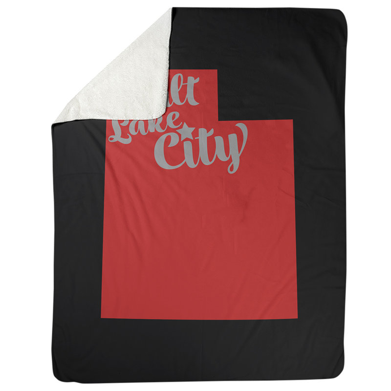 Jeté polaire en utah sel lake city, l 52,5 po x L 62,5 po, Noir / Rouge