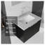 Meuble-lavabo flottant noir de 24 po avec lavabo intégré et porte à fermeture en douceur-221809777