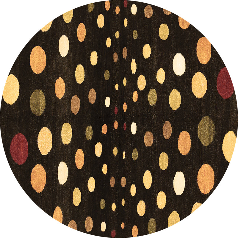 Reppond Contemporary 363 Brown Machine Washable Area Rugs, Round 3'