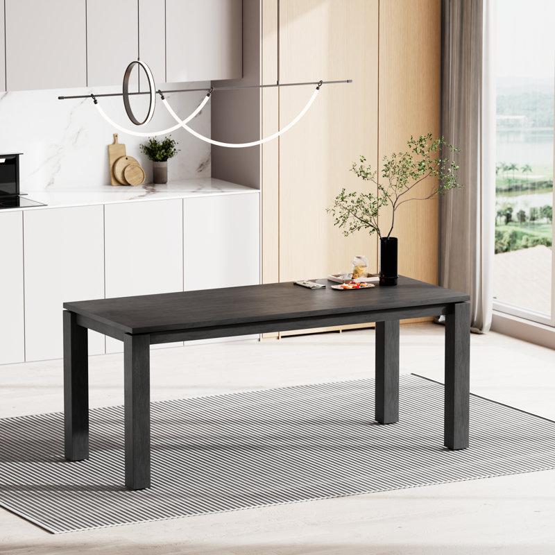 Grande table de salle à manger 70,87 "Modern Farmhouse, Noir, noir, noir, noir