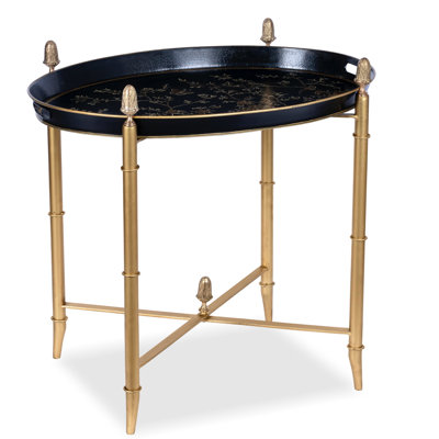 Pewter Round Tray &  Table with Finials