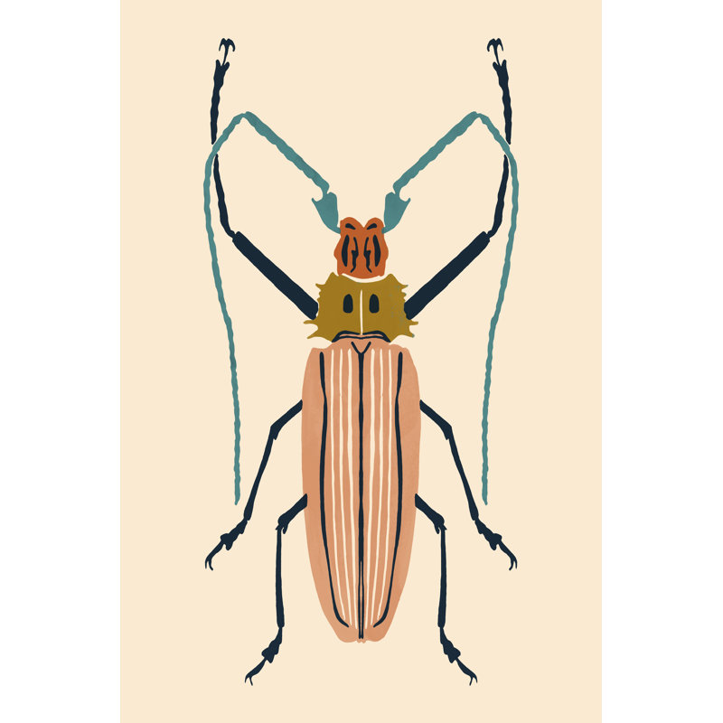 Beetle Bug IV - Painting, 122cm H x 81cm W, Black Floater Framed