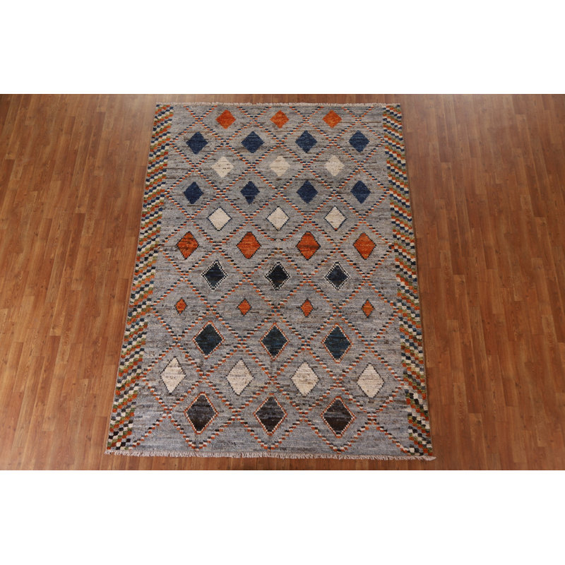 Tapis marocain treillis noué à la main 7 x 9
