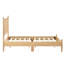 Lit plateforme simple Mid-Century moderne avec finition naturelle, lattes verticales sur la tête de lit et rails inclus, y compris toutes les pièces nécessaires, aucune fondation requise